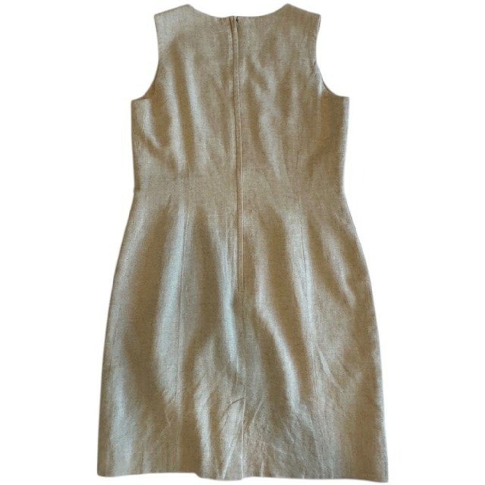Bice Sag Harbor Dress 55% Linen Sleeveless Sheath Career Party Beige Dress Sz‎ 8 - Picture 4 of 13